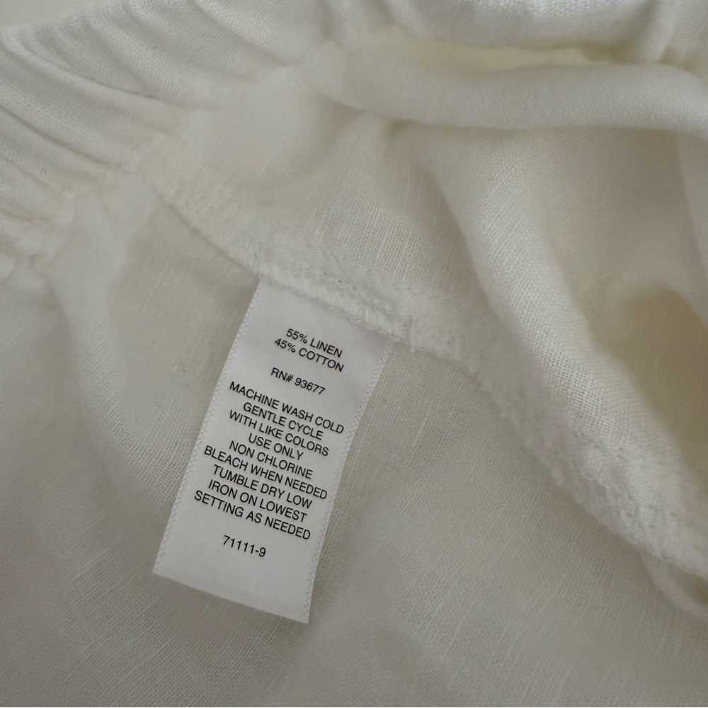 Liz Claiborne White Linen Blend Relaxed Wide Leg Pants XL - Picture 8 of 13